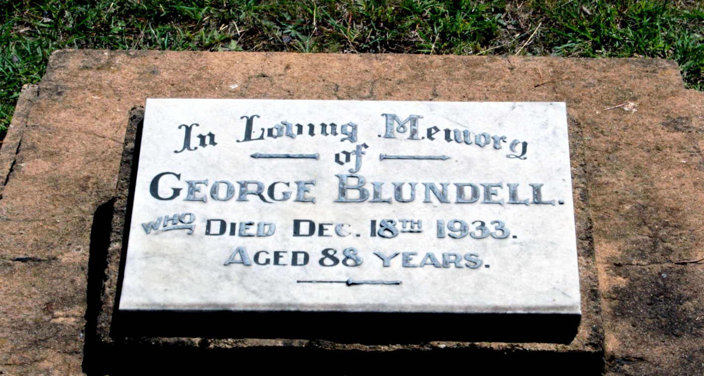 Photo of headstones/George Blundell d 1933 hdstn 88 yrs